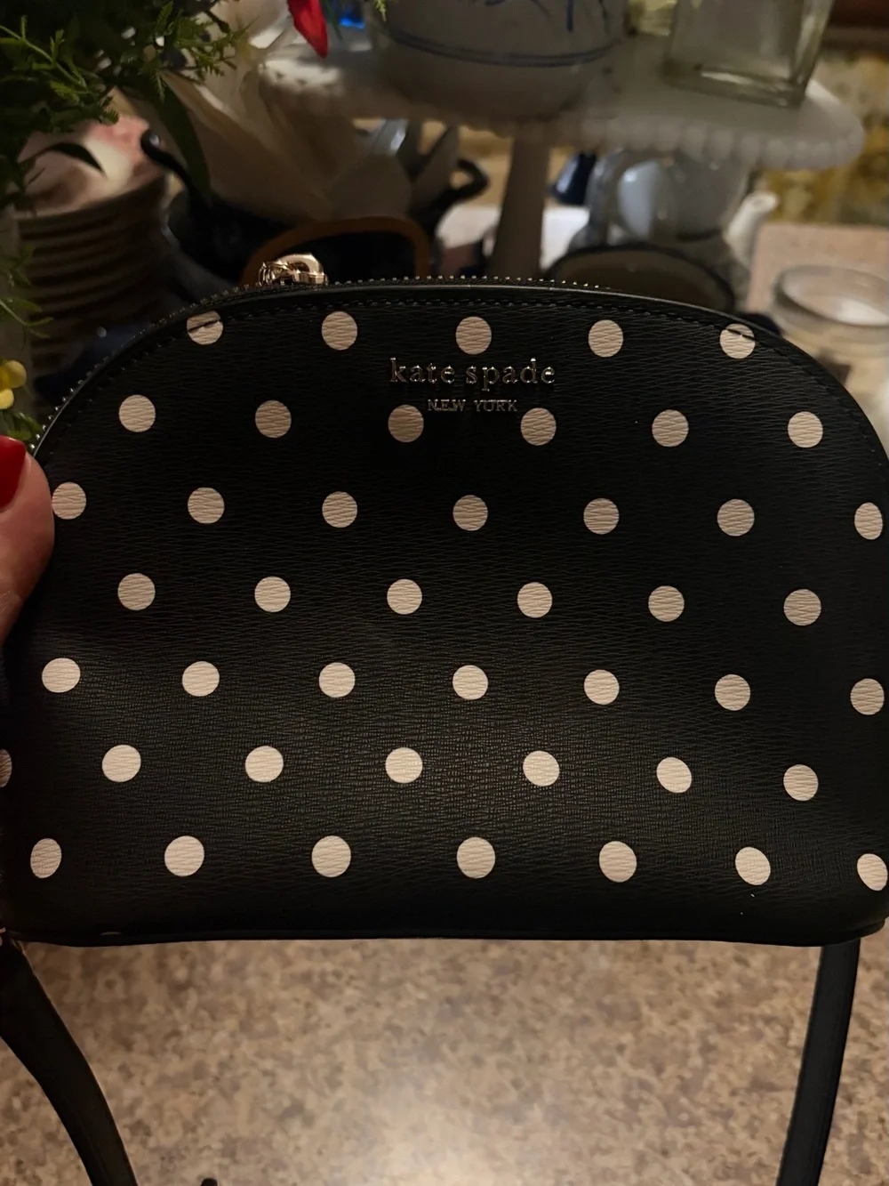 kate spade Black Polka Dot Crossbody Bag